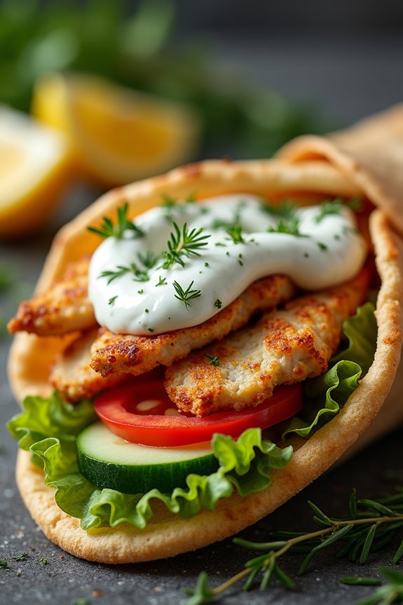 homemade greek chicken gyros