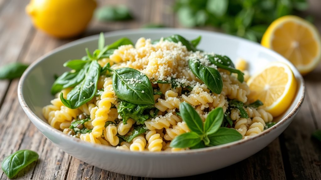lemon arugula pasta salad