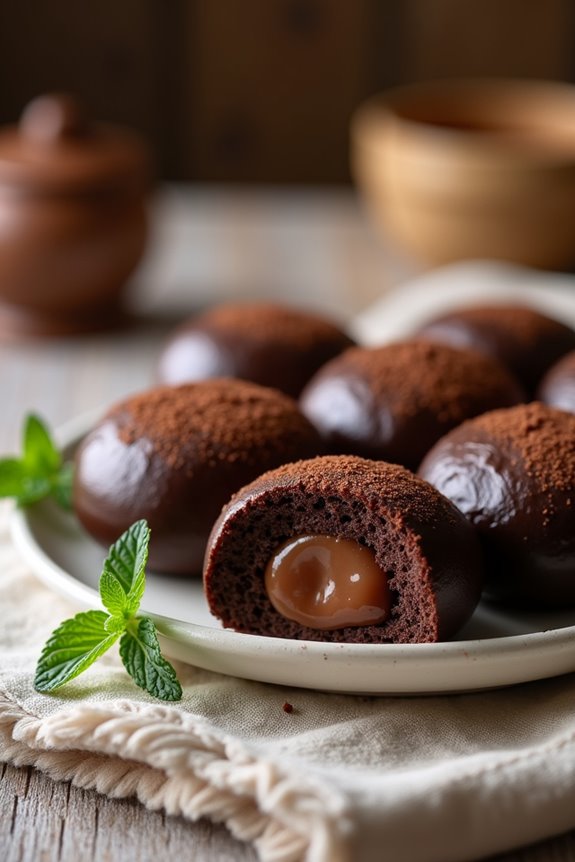 making chocolate steamed buns