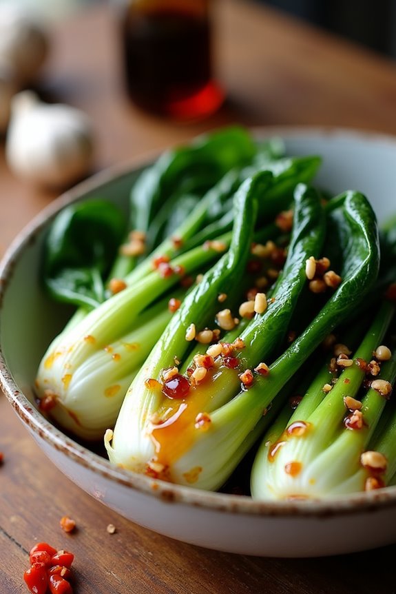 quick garlic soy bok choy