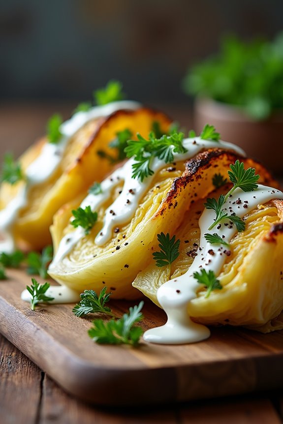 roasted cabbage with yogurt