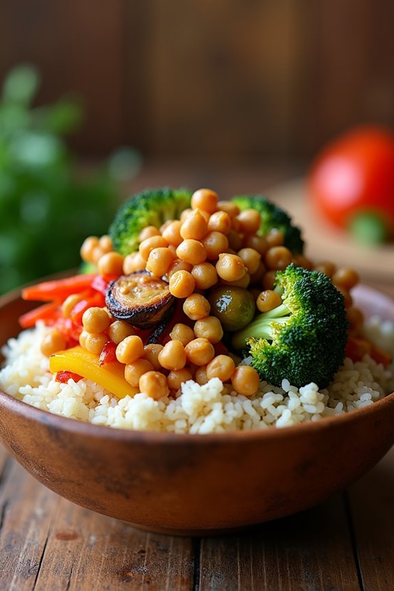 roasting veggies and chickpeas