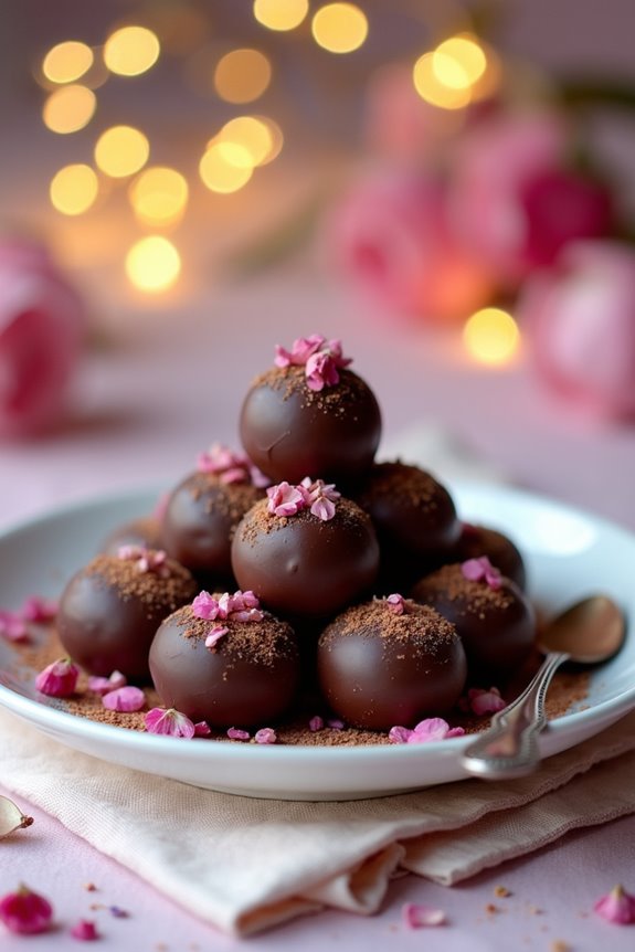 rose flavored chocolate truffles delight