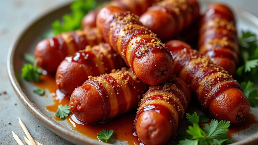 savory beef wrapped smokies