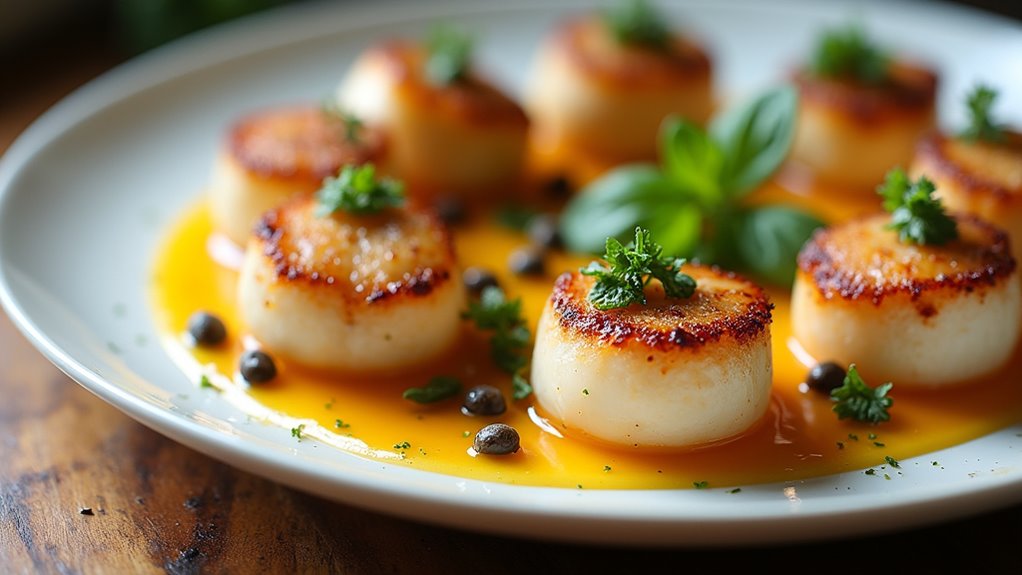 scallops with orange basil dressing
