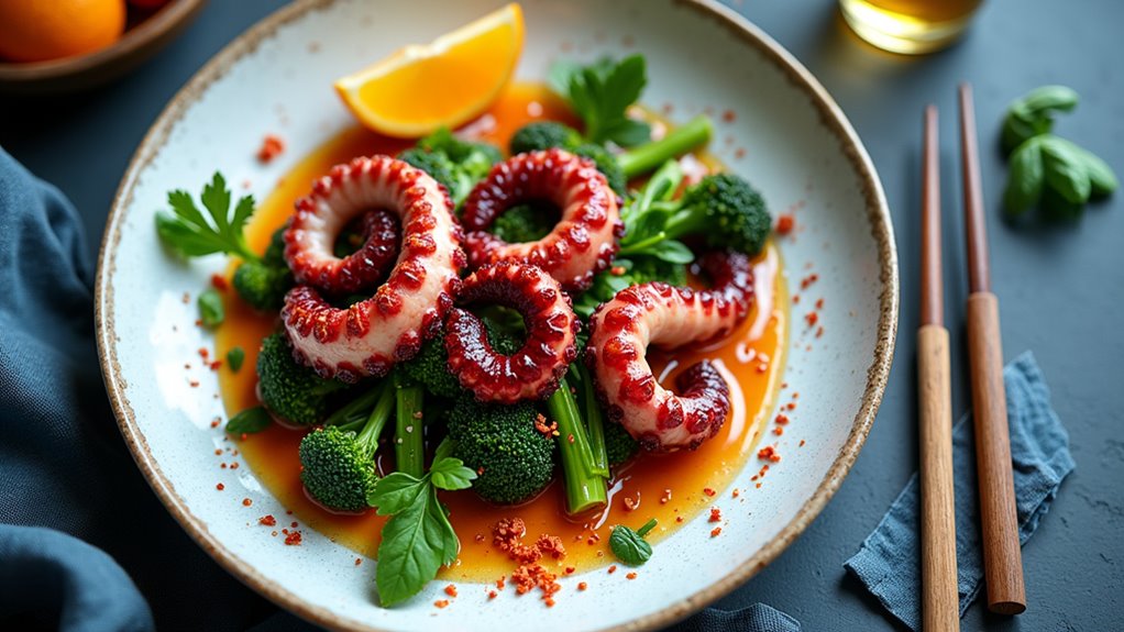 spicy baby octopus dish