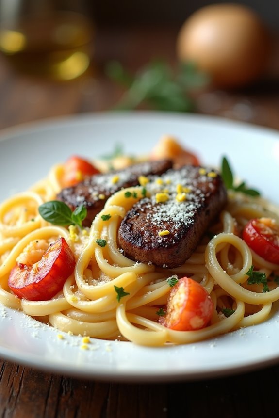 steak and lobster linguine recipe
