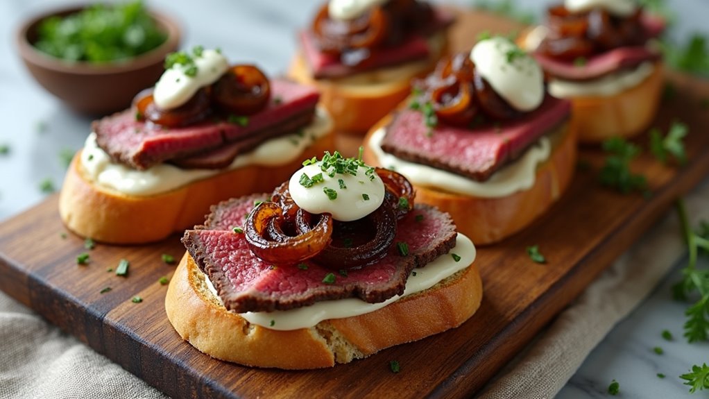 steak crostini with horseradish