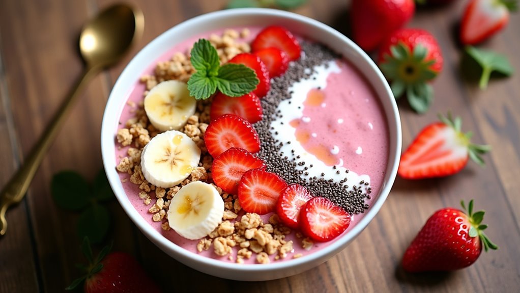 strawberry banana smoothie bowl