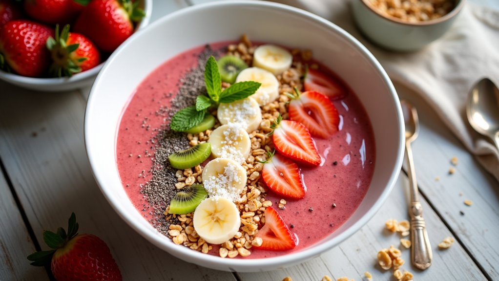 strawberry banana smoothie bowl