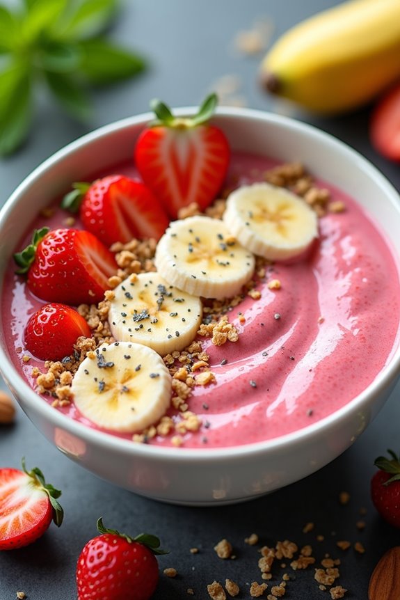 strawberry banana smoothie bowl