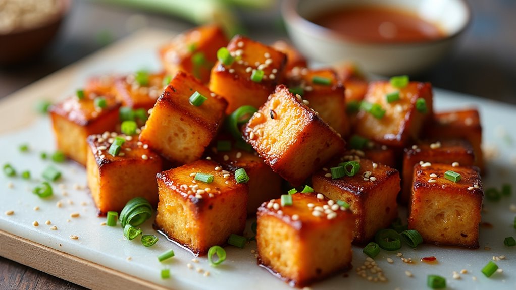 sweet glazed tofu bites