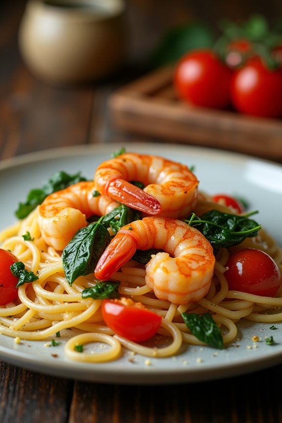 tomato spinach shrimp pasta recipe