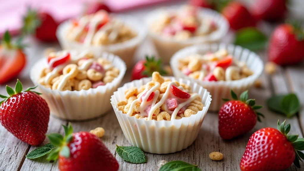 white chocolate strawberry cheerios