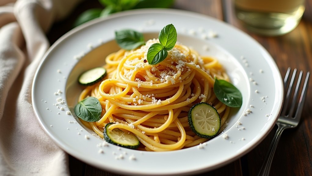 zucchini spaghetti with richness