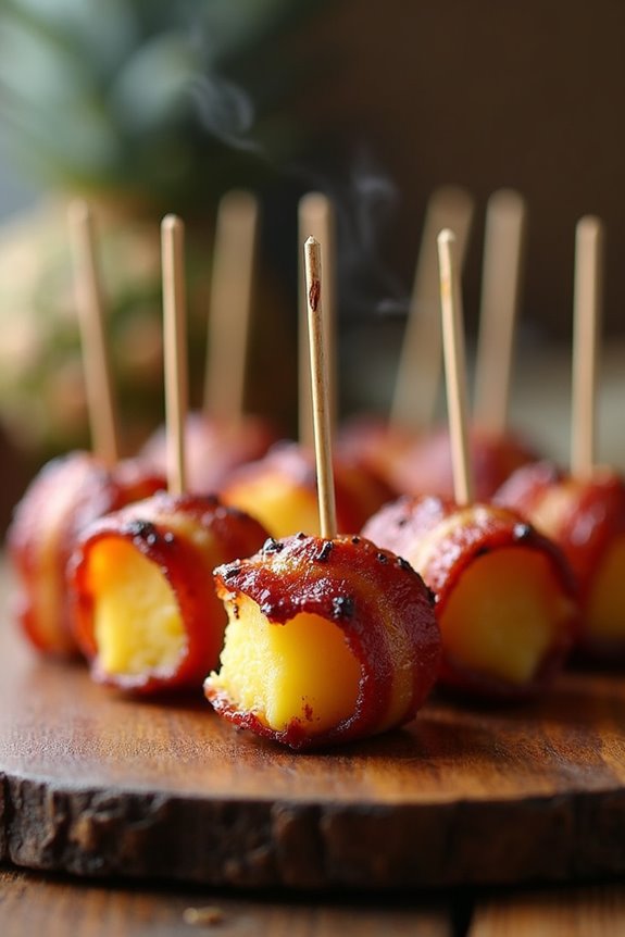 bacon wrapped pineapple bites