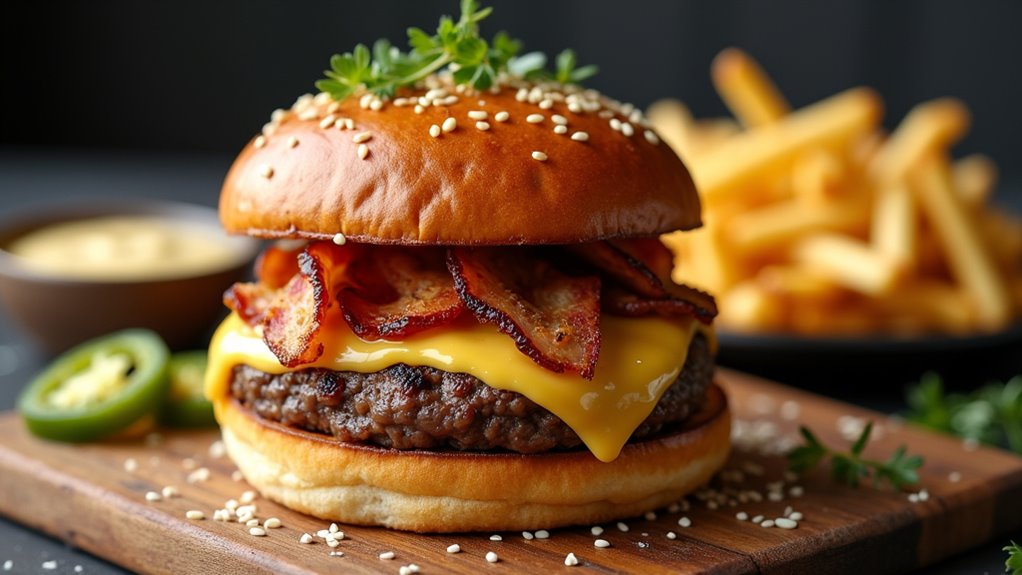 baconnaise topped indulgent burgers