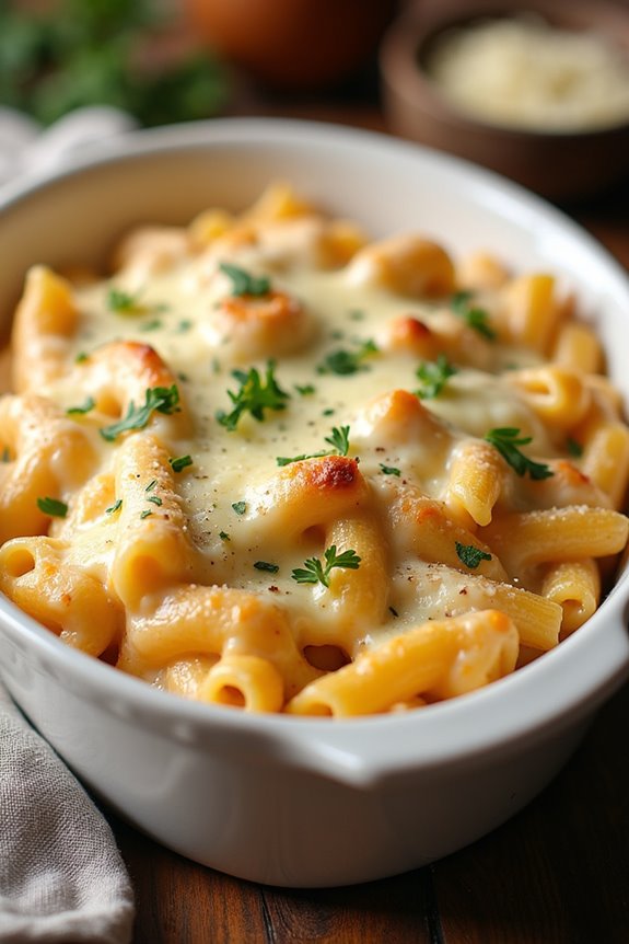 cheesy chicken alfredo ziti