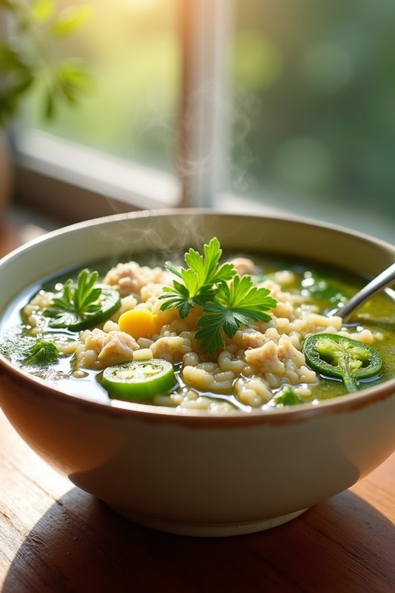 comforting chicken rice soup