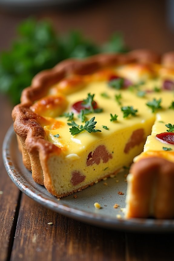 creamy egg filled quiche