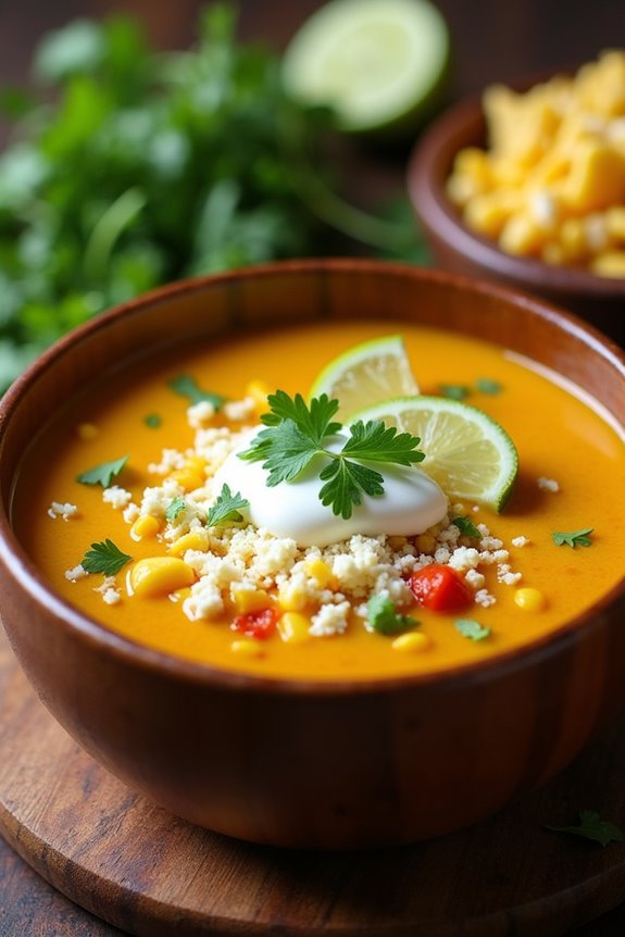 creamy mexican street corn soup