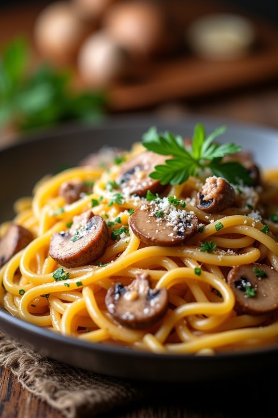 creamy sausage mushroom pasta