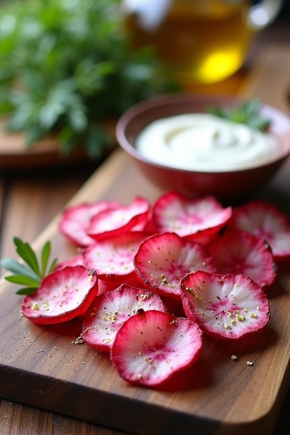crunchy air fryer radish chips