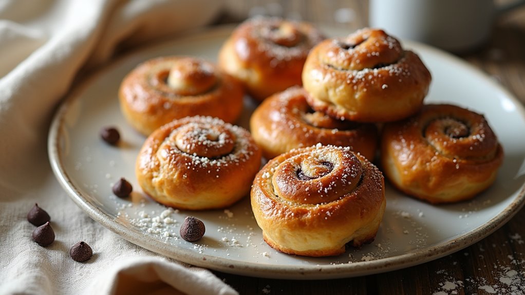 delicious chocolate pastry rolls