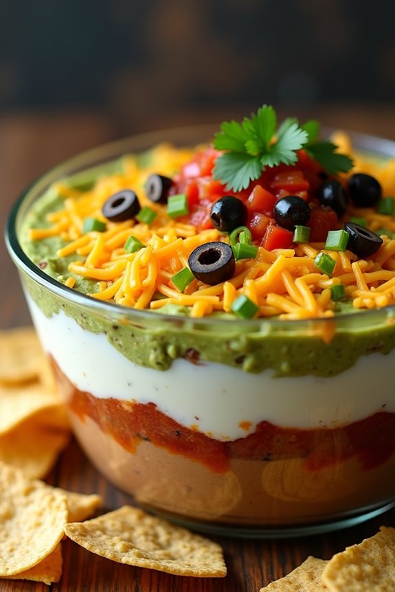easy colorful 7 layer dip