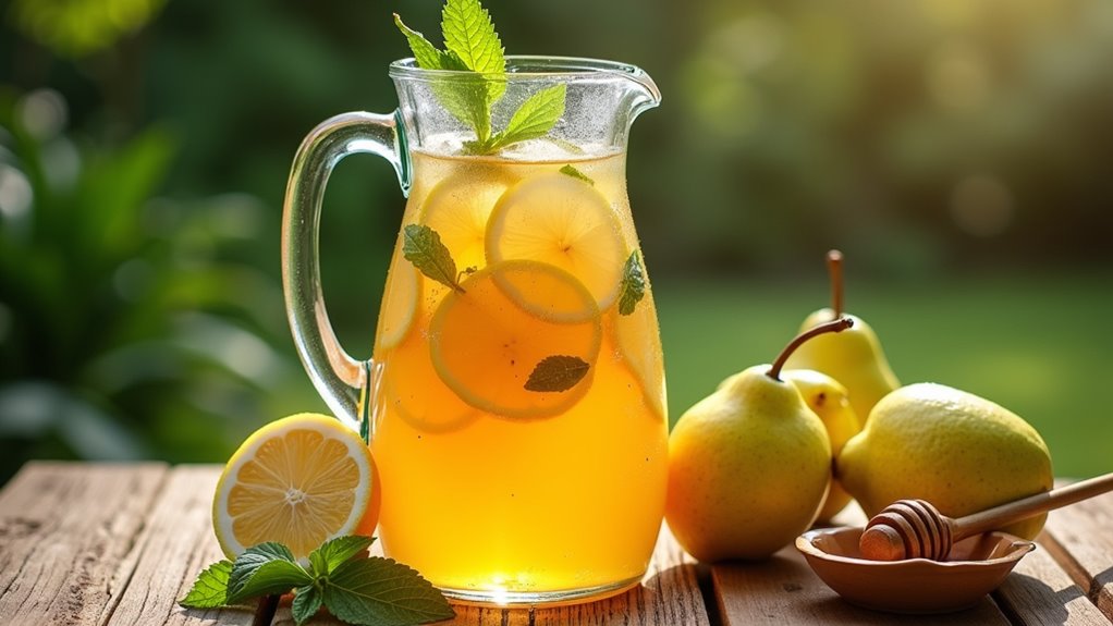 fig pear green tea lemonade