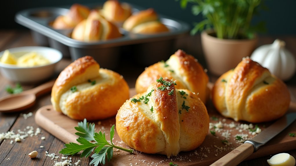 garlic parmesan herb cruffins
