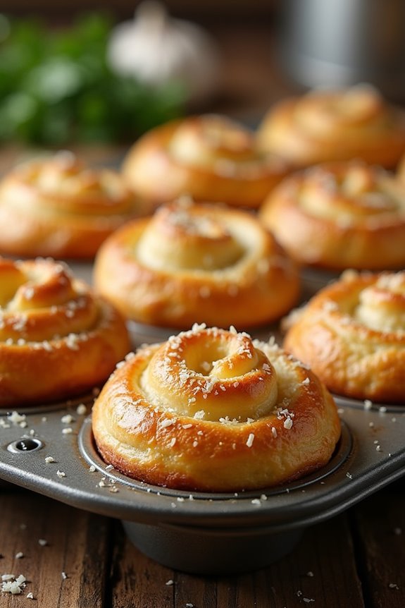 garlic parmesan herb cruffins