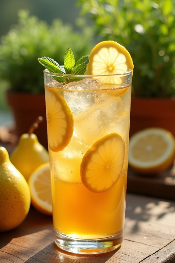 ginger pear green tea lemonade