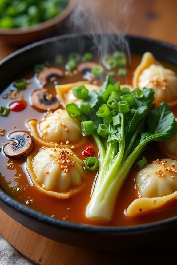 ginger soy potsticker soup