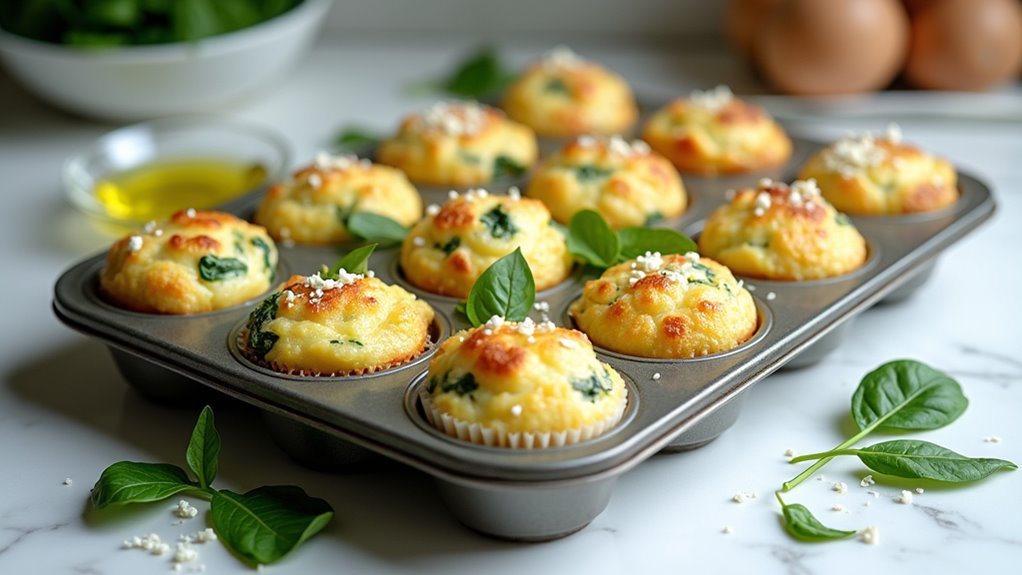 healthy spinach feta muffins