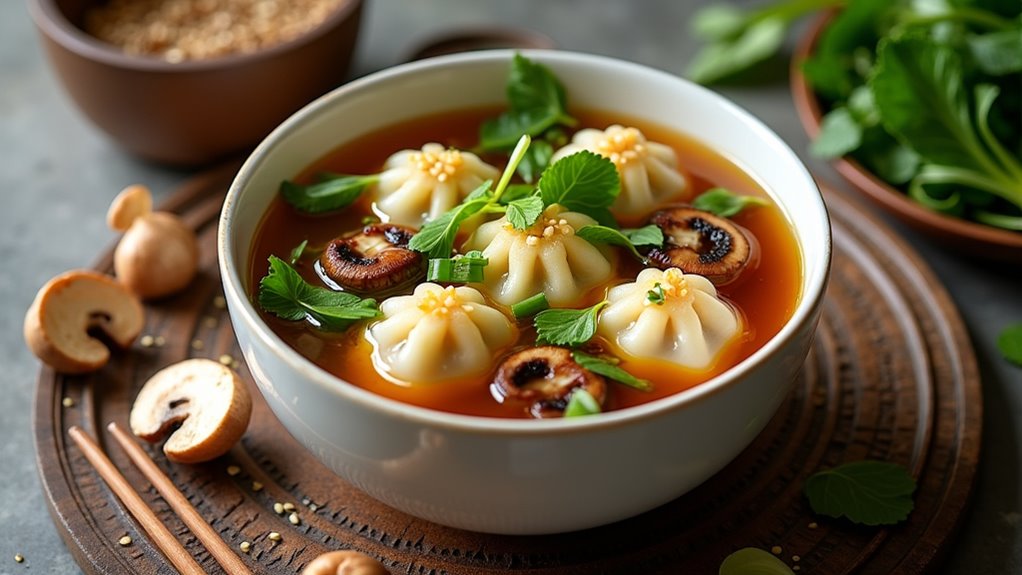 hearty mushroom bok choy soup