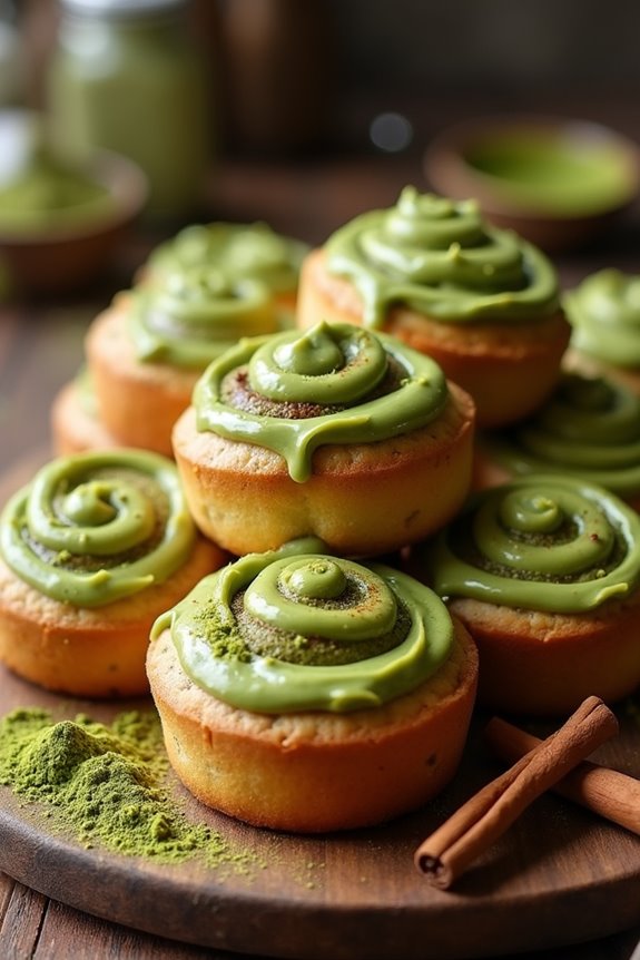 heavenly matcha cinnamon rolls
