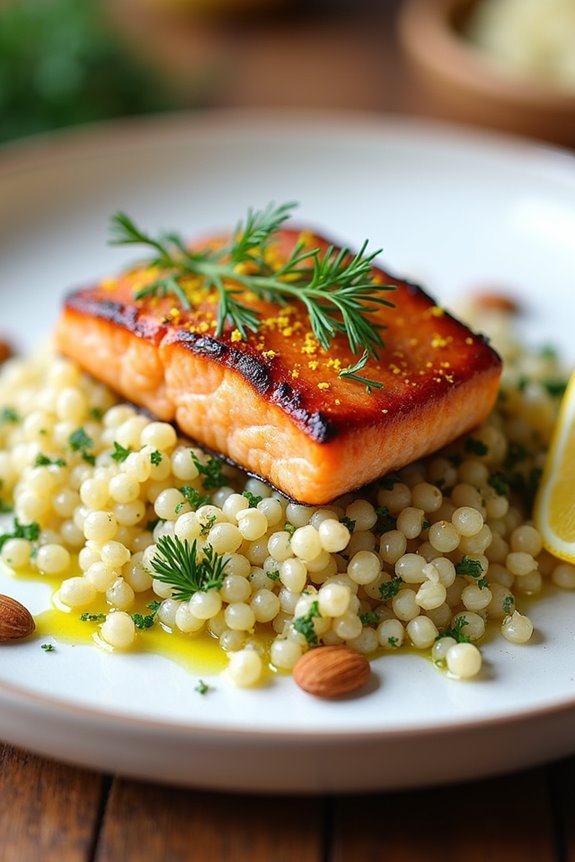 herbed couscous with salmon