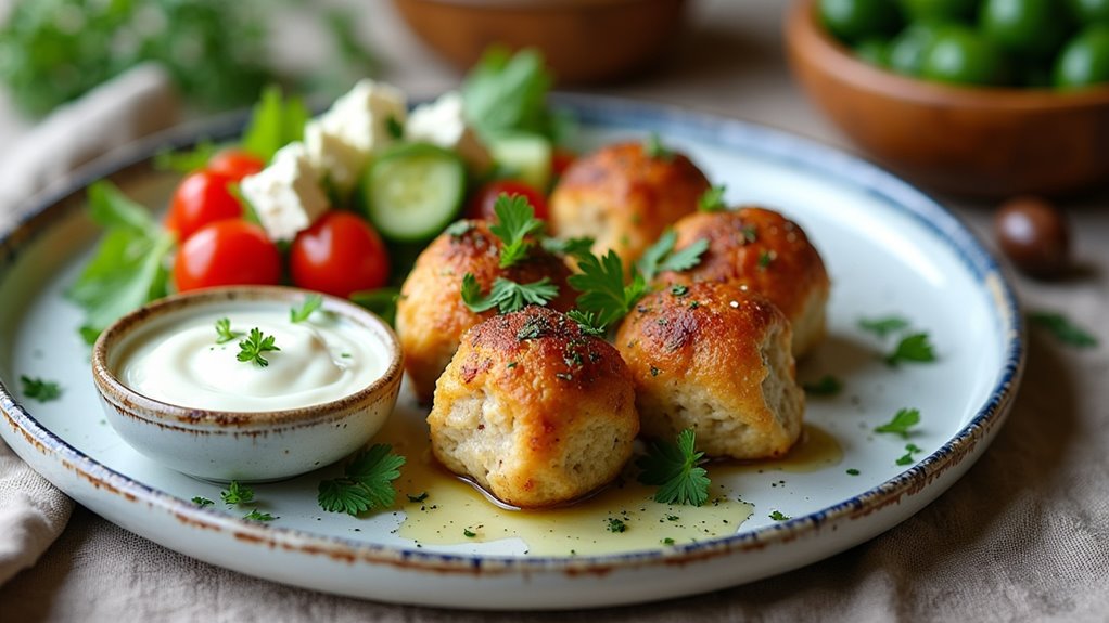 herby greek chicken meatballs