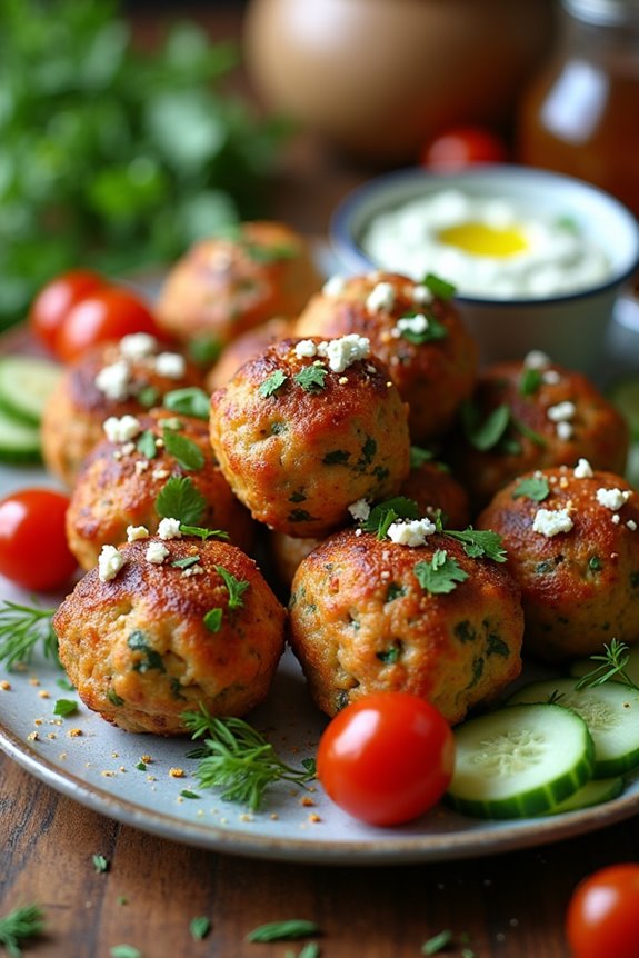 herby greek chicken meatballs