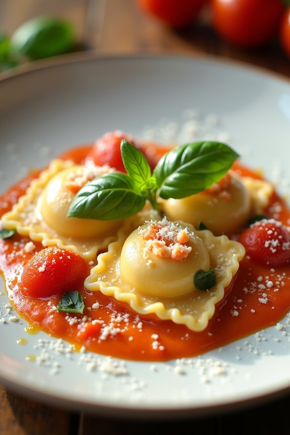 lobster ravioli tomato cream