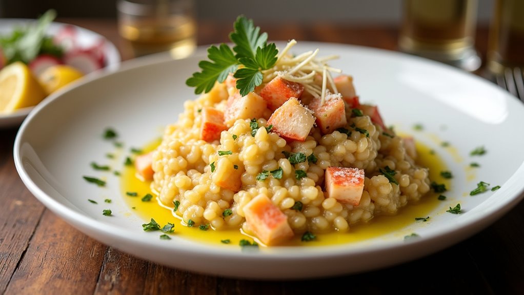 lobster risotto luxurious dinner