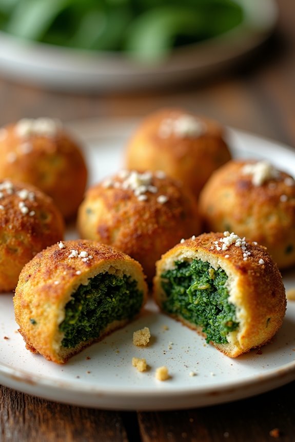 making spinach balls appetizer