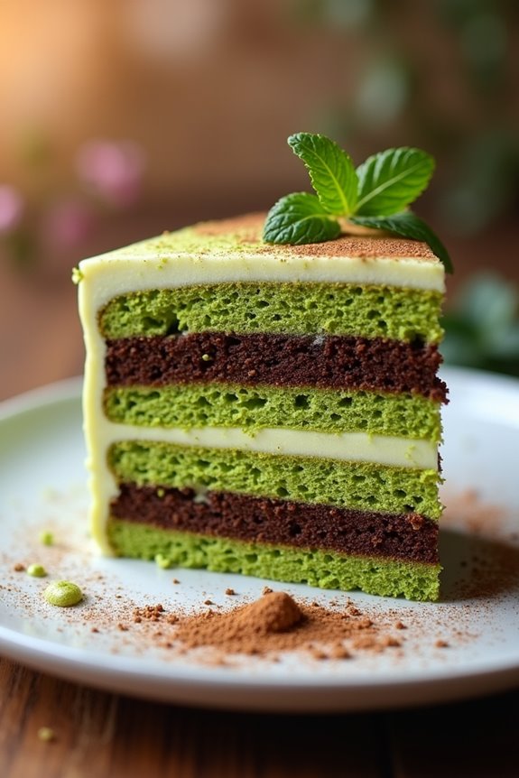 matcha chocolate castella cake