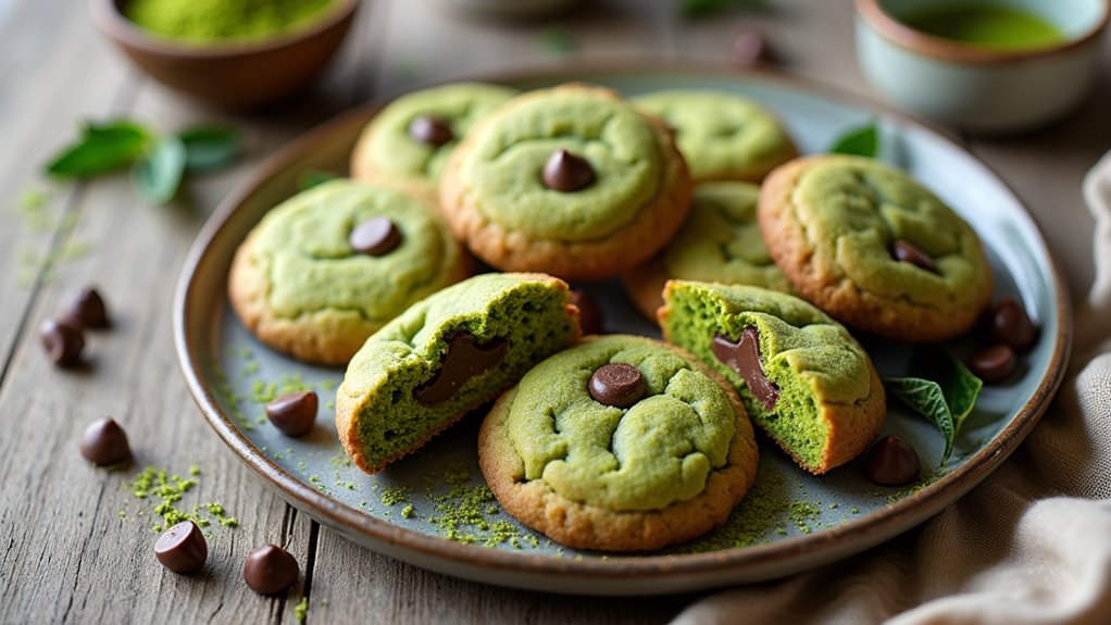 matcha mochi chocolate chip cookies