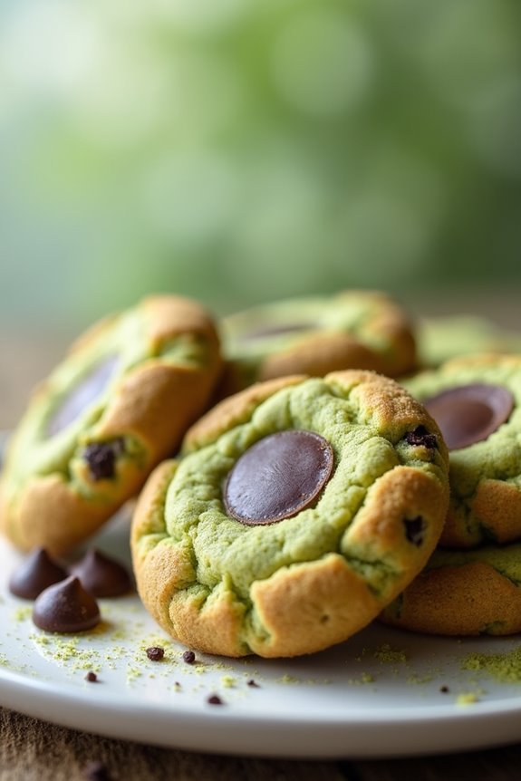 matcha mochi chocolate chip cookies