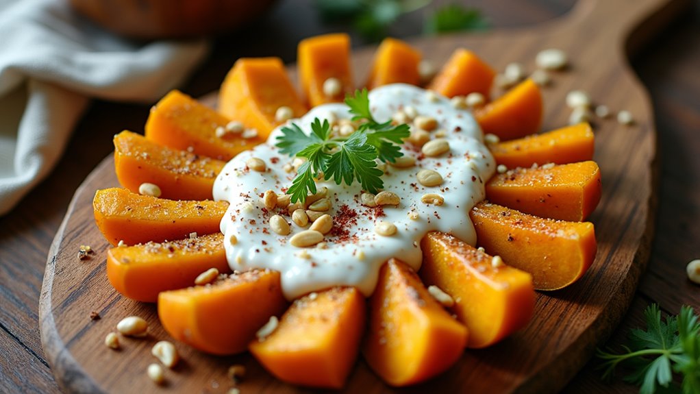 pumpkin with yogurt sauce