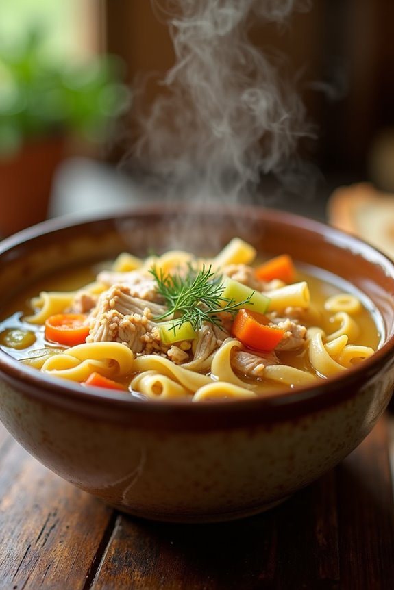 roasted chicken noodle soup