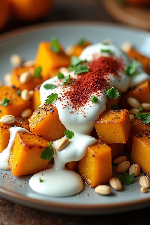 roasted pumpkin with yogurt