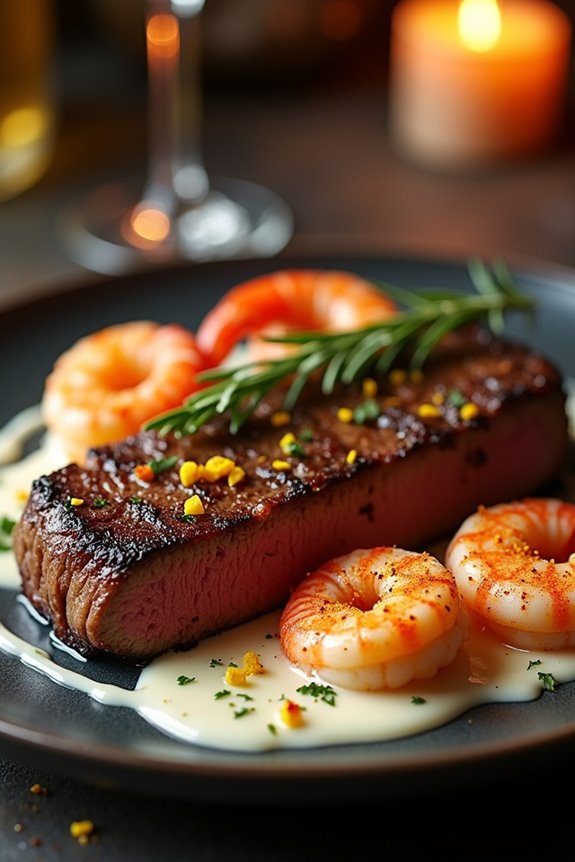 romantic surf and turf